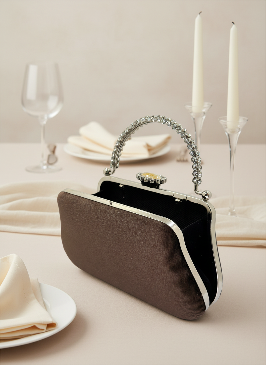 Lüks Kadife İnci İşlemeli Abiye Çanta | Gece ve Düğün Çantası