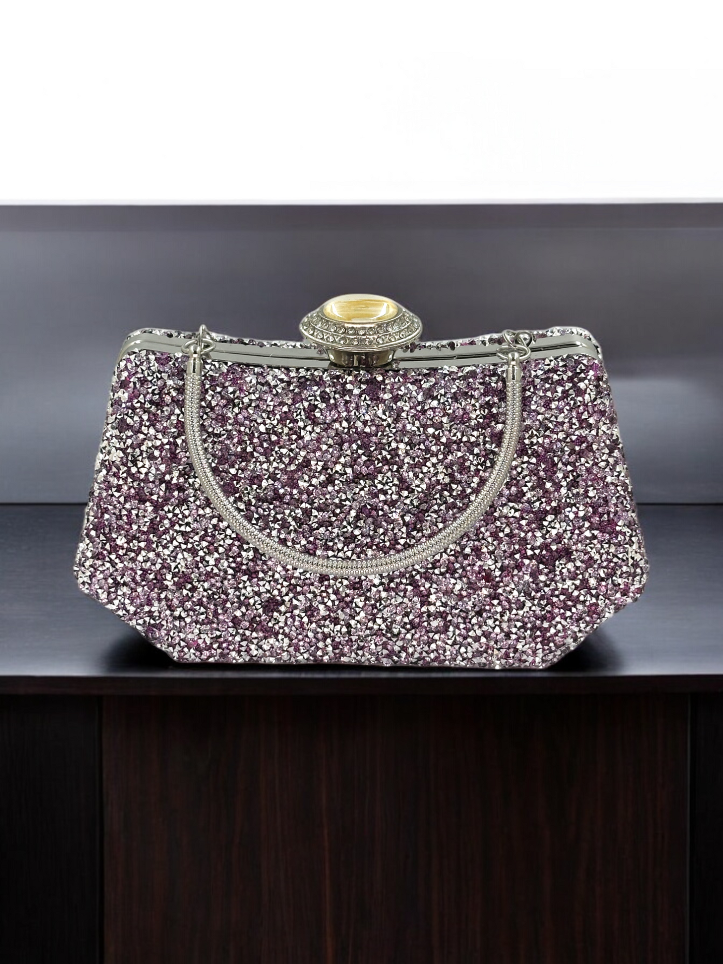 Konik Taşlı İncili Abiye Çanta - Lüks Gece ve Düğün Clutch