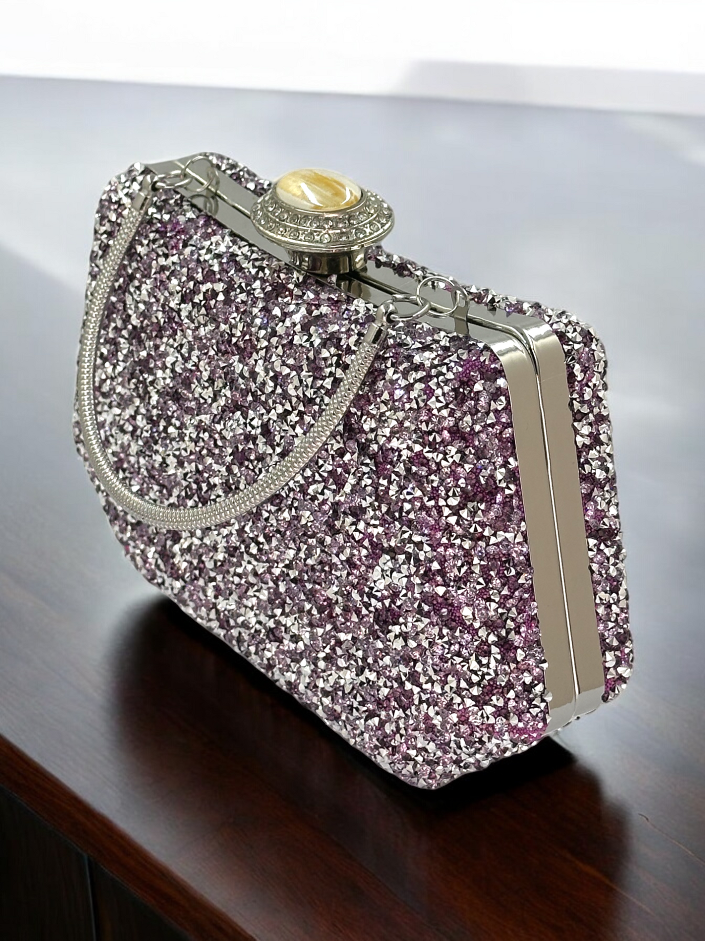 Konik Taşlı İncili Abiye Çanta - Lüks Gece ve Düğün Clutch