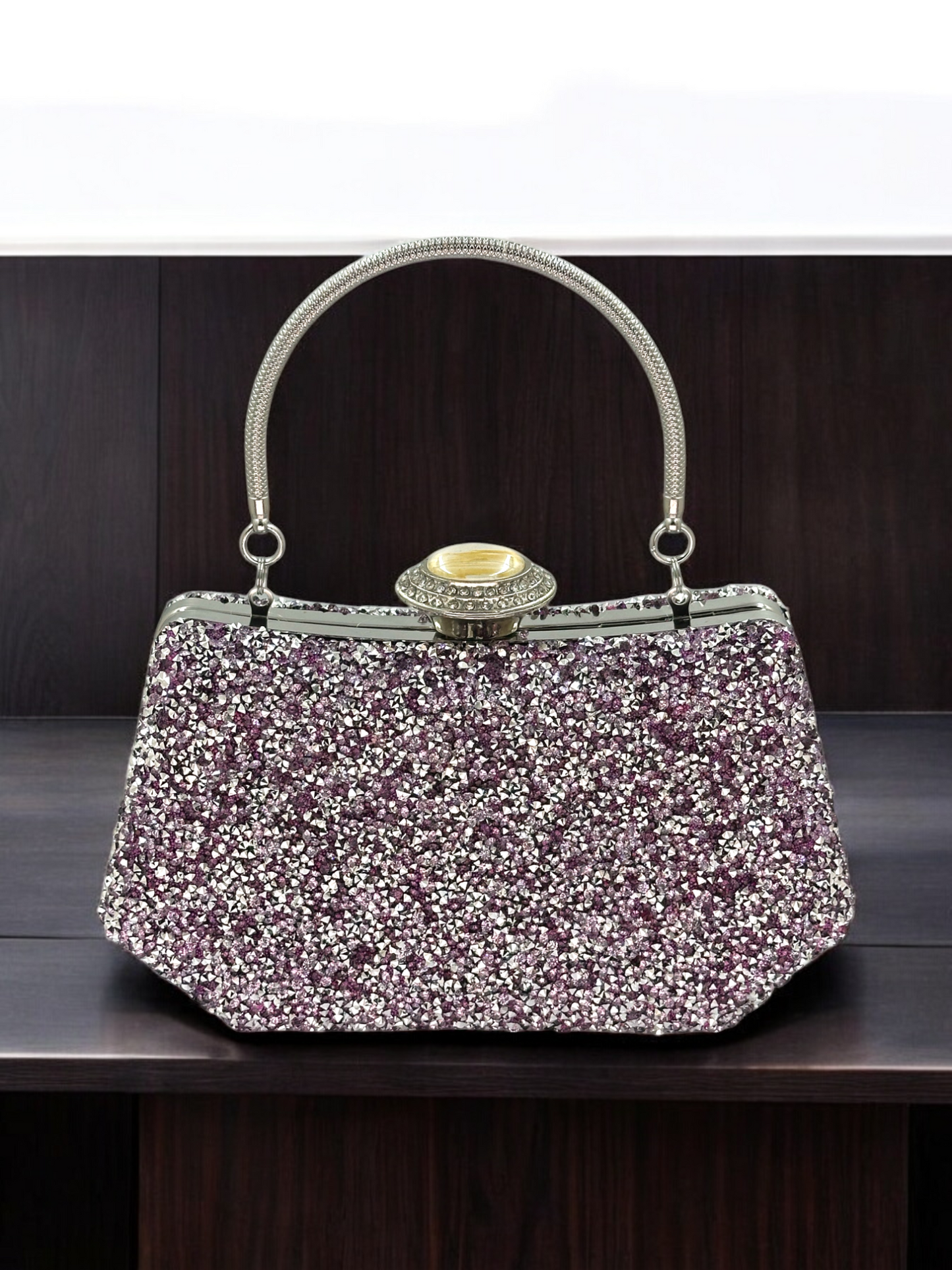 Konik Taşlı İncili Abiye Çanta - Lüks Gece ve Düğün Clutch