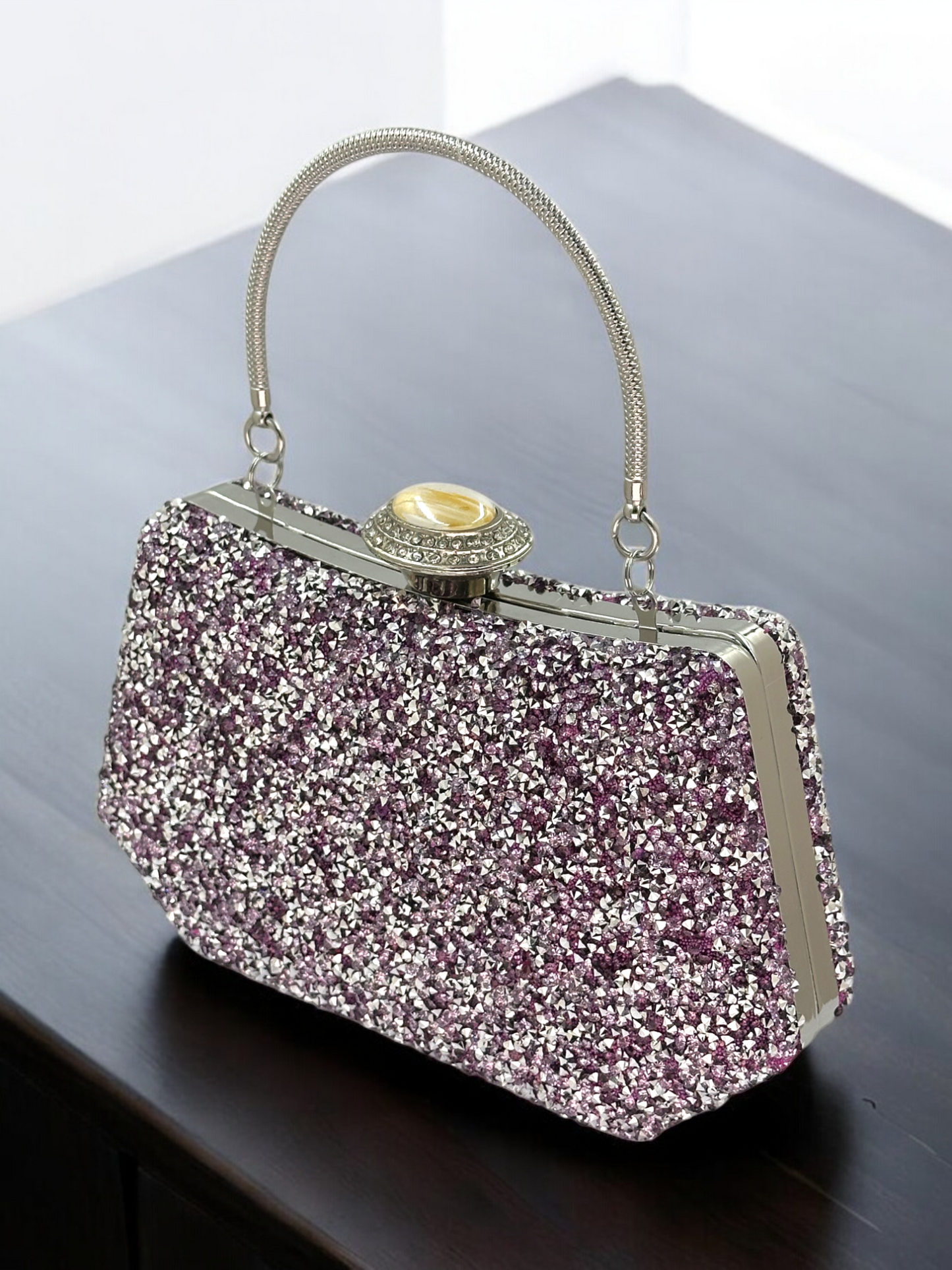 Konik Taşlı İncili Abiye Çanta - Lüks Gece ve Düğün Clutch