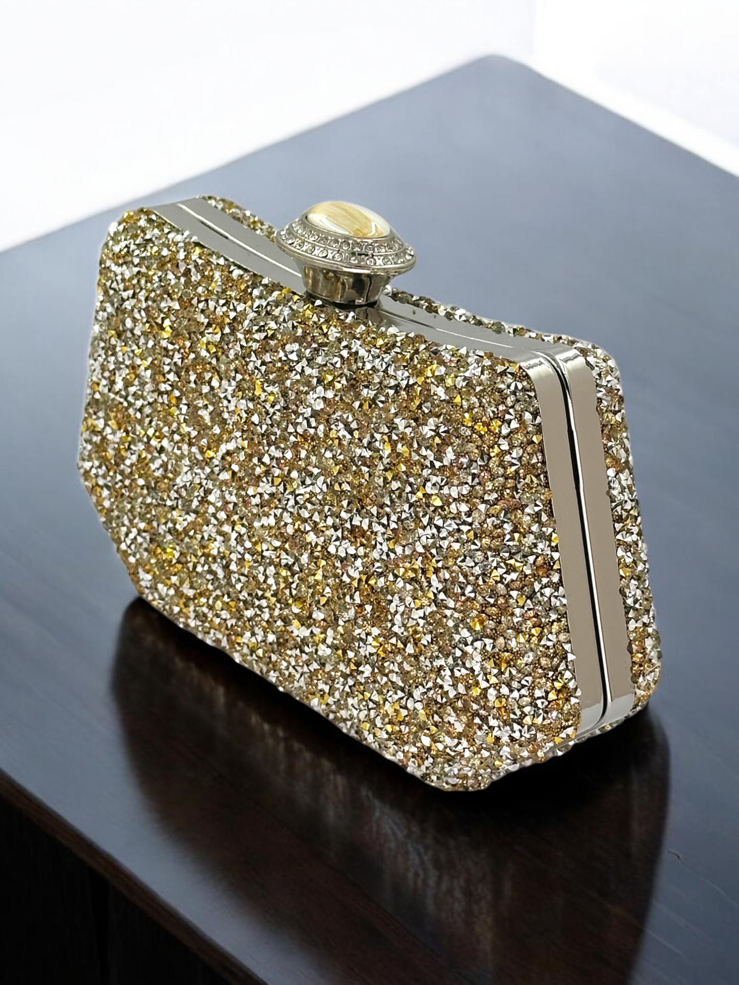 Konik Taşlı İncili Abiye Çanta - Lüks Gece ve Düğün Clutch