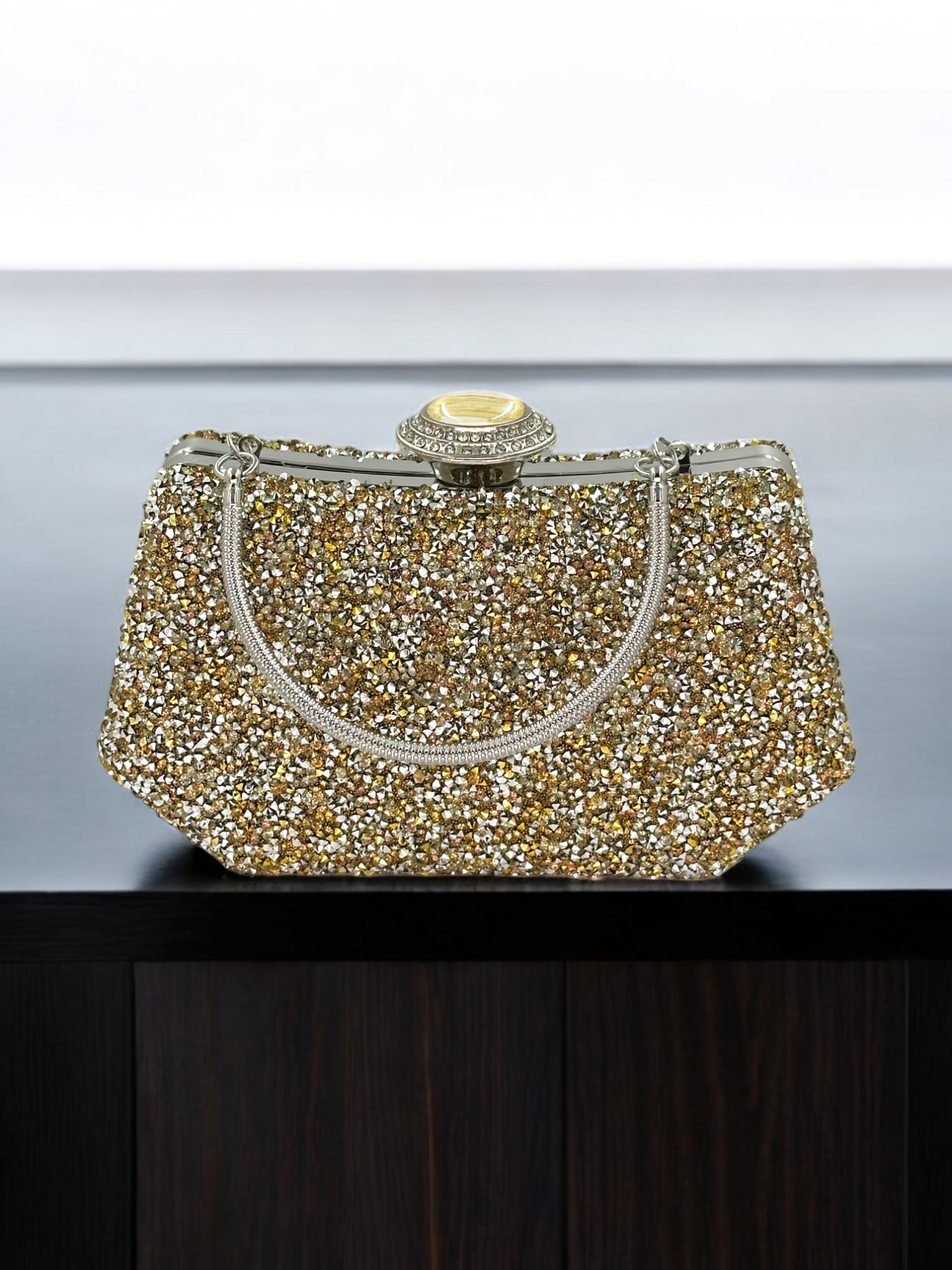 Konik Taşlı İncili Abiye Çanta - Lüks Gece ve Düğün Clutch