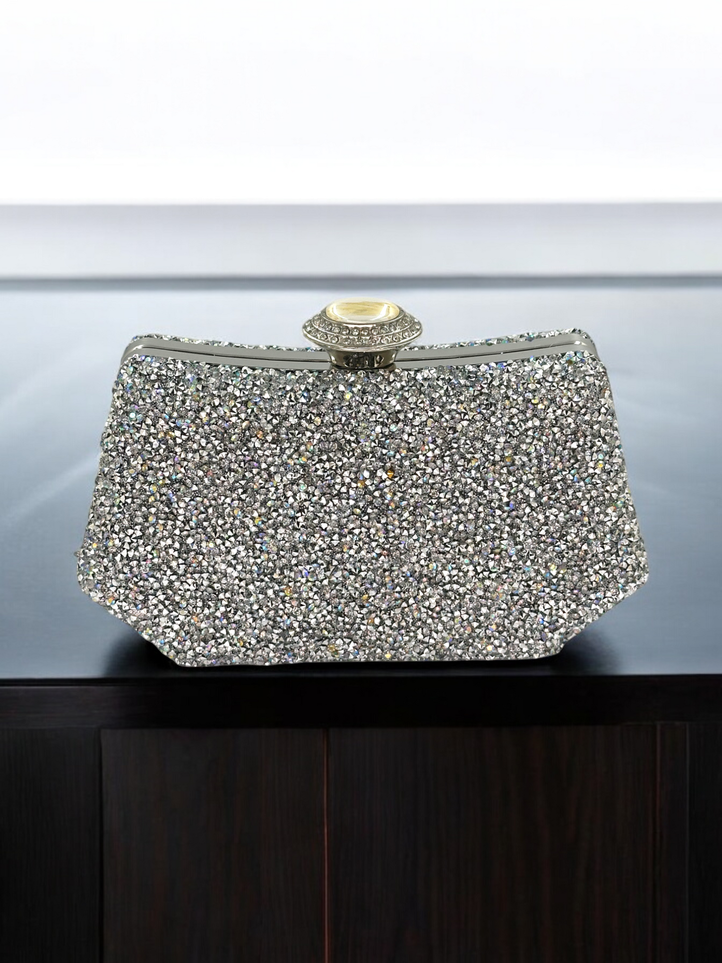 Konik Taşlı İncili Abiye Çanta - Lüks Gece ve Düğün Clutch