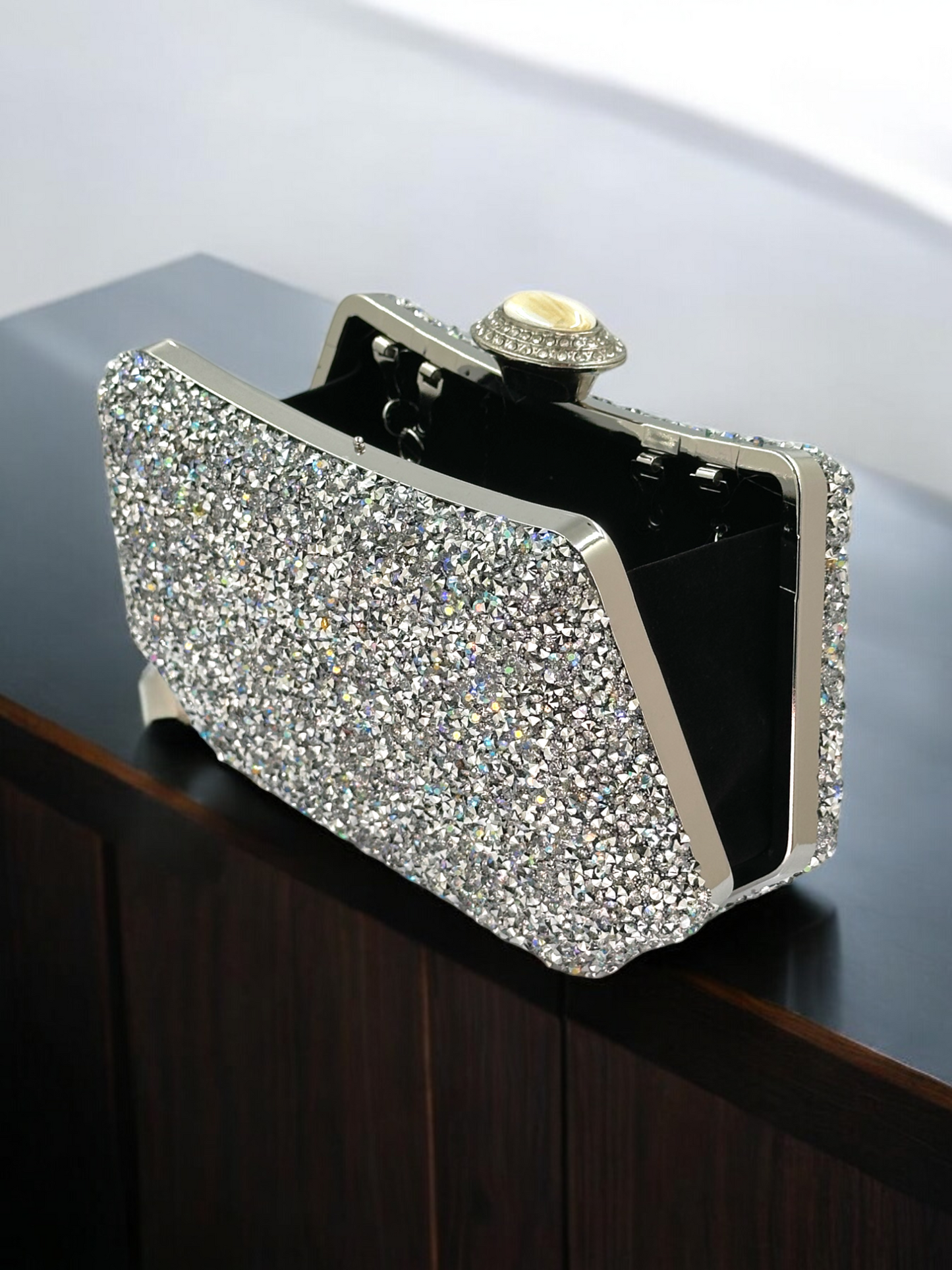 Konik Taşlı İncili Abiye Çanta - Lüks Gece ve Düğün Clutch