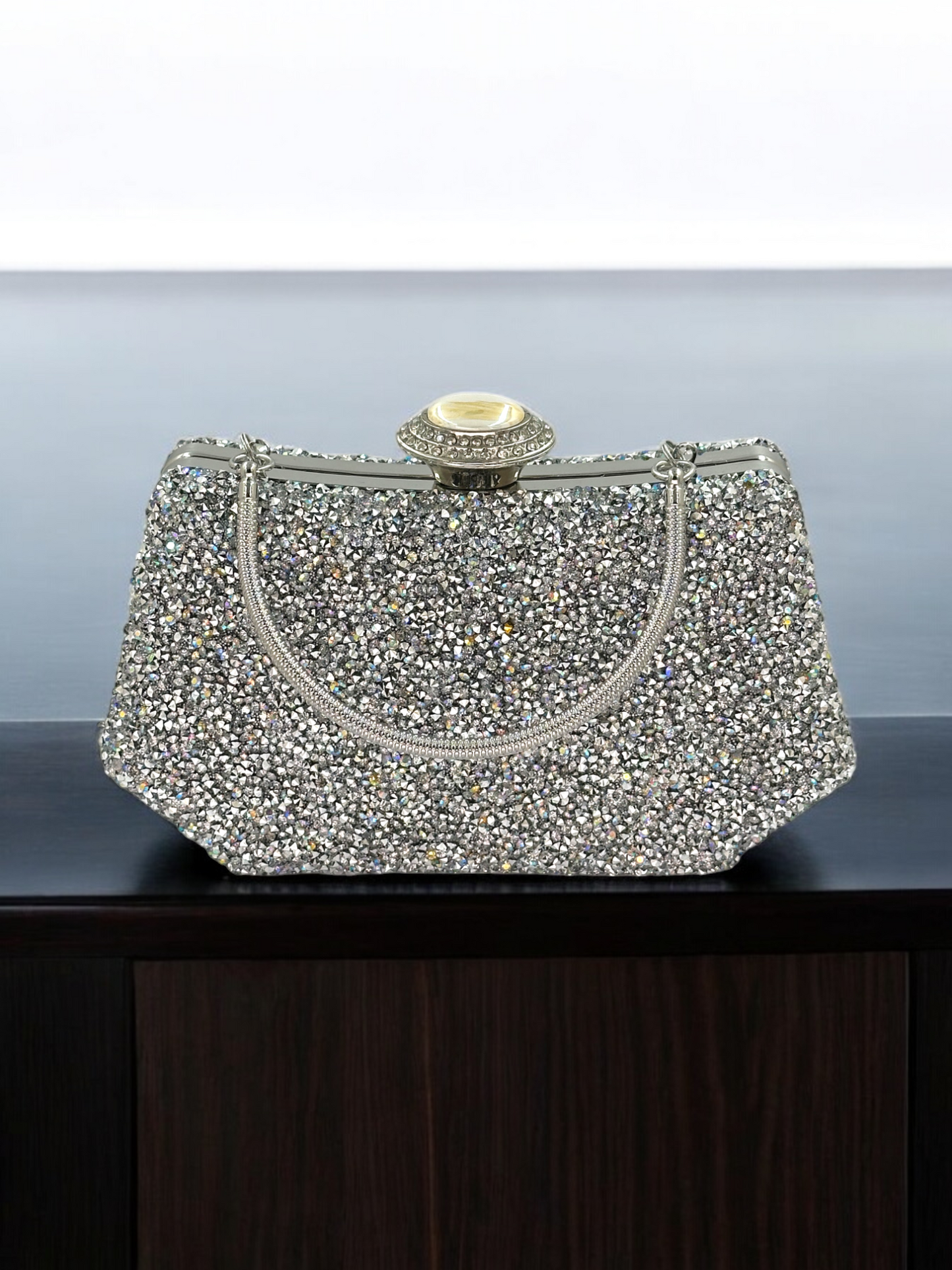 Konik Taşlı İncili Abiye Çanta - Lüks Gece ve Düğün Clutch