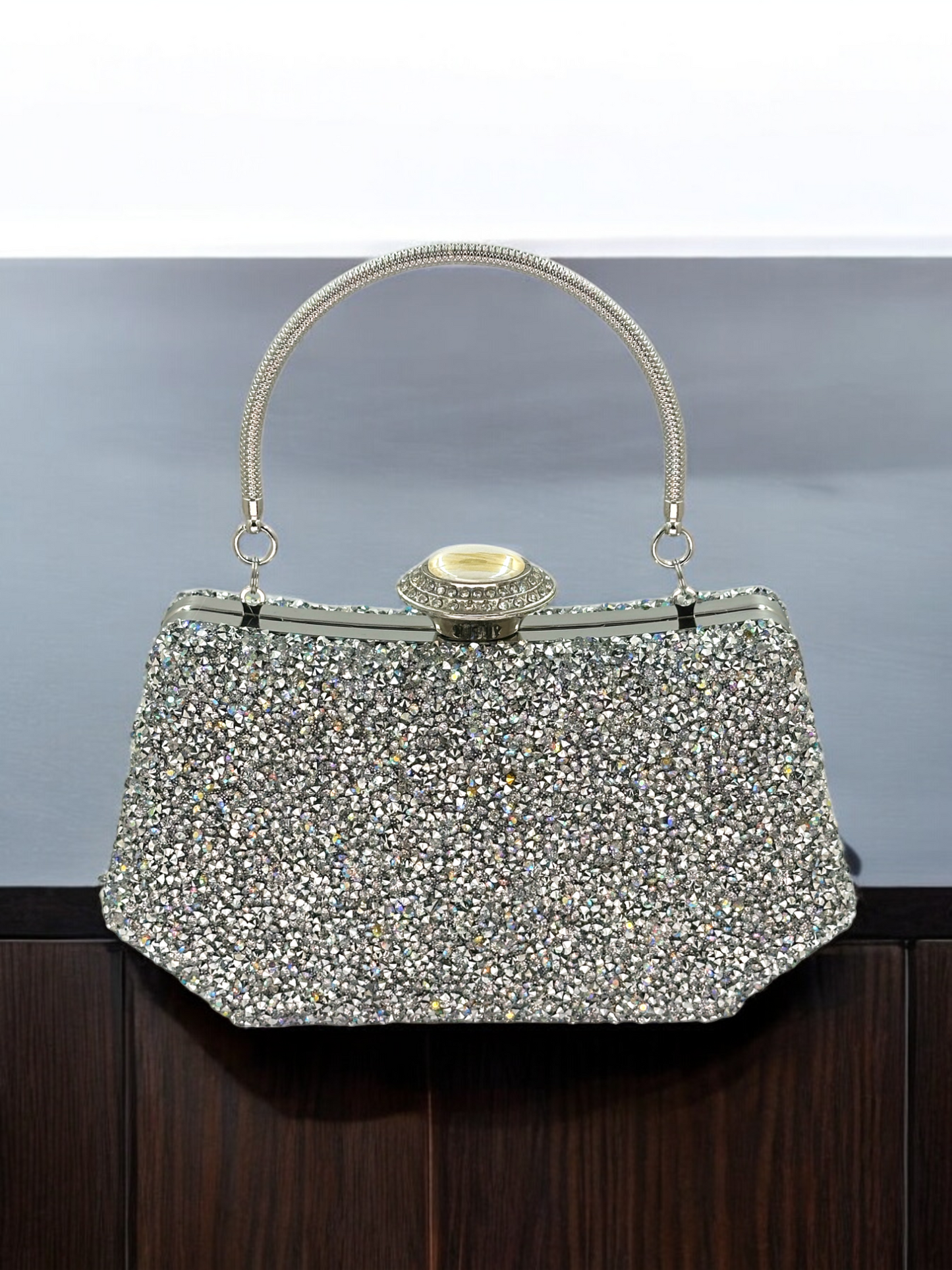 Konik Taşlı İncili Abiye Çanta - Lüks Gece ve Düğün Clutch