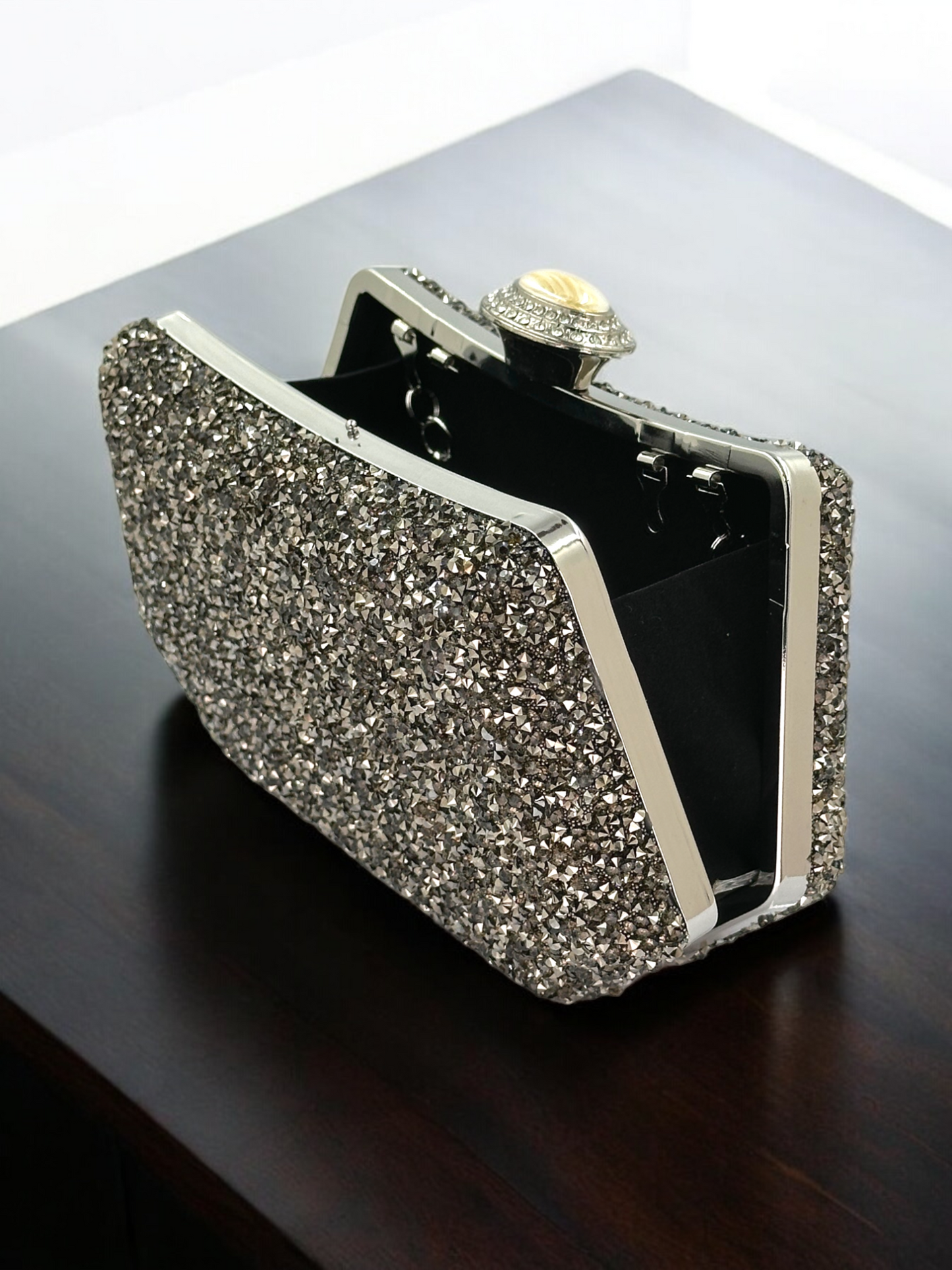 Konik Taşlı İncili Abiye Çanta - Lüks Gece ve Düğün Clutch