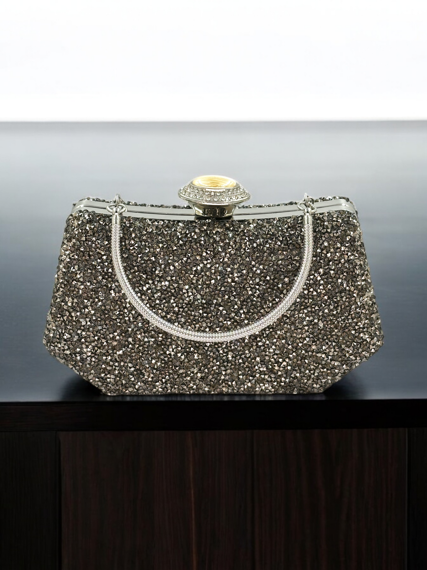 Konik Taşlı İncili Abiye Çanta - Lüks Gece ve Düğün Clutch