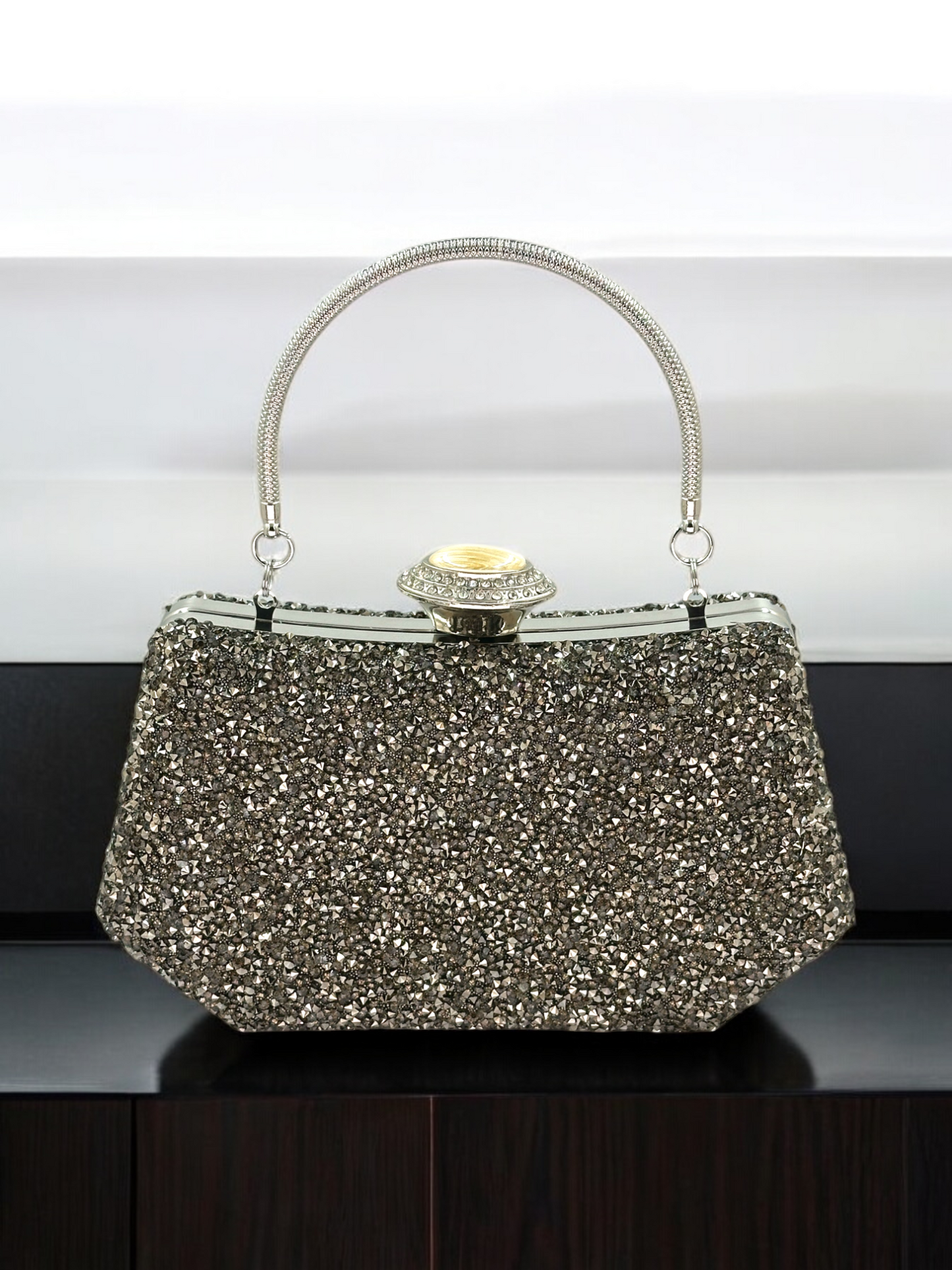 Konik Taşlı İncili Abiye Çanta - Lüks Gece ve Düğün Clutch