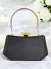 Siyah Saten Kristal Taşlı Lüks Abiye Çanta | Gece ve Düğün Clutch