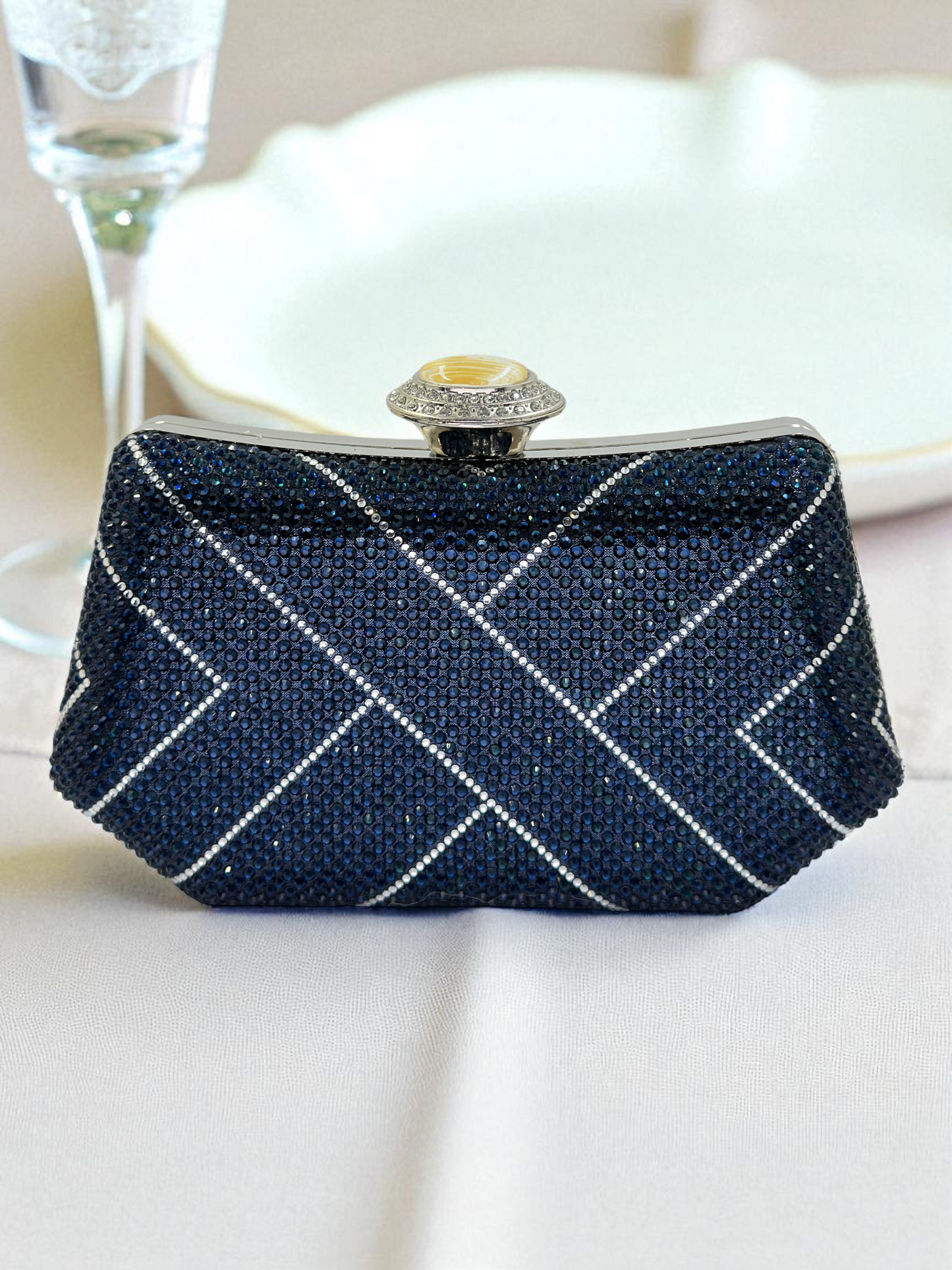 Lüks Kristal İnci Detaylı Abiye Çanta | Düğün ve Gece Clutch