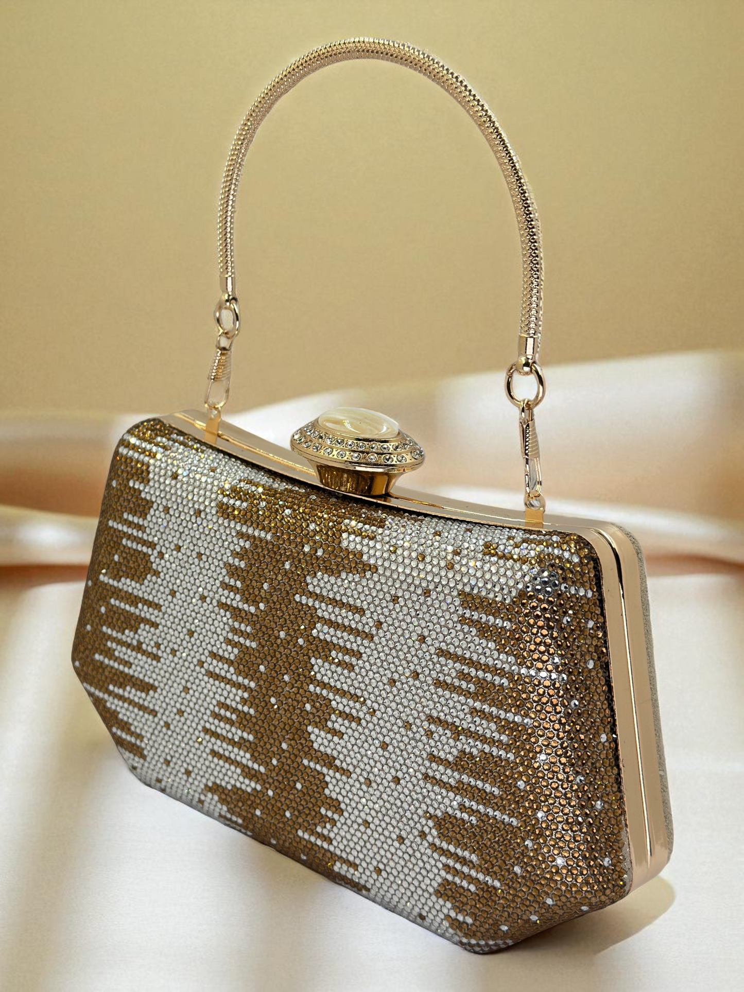 İnci ve Kristal Taşlı Lüks Abiye Çanta | Düğün Gece Clutch