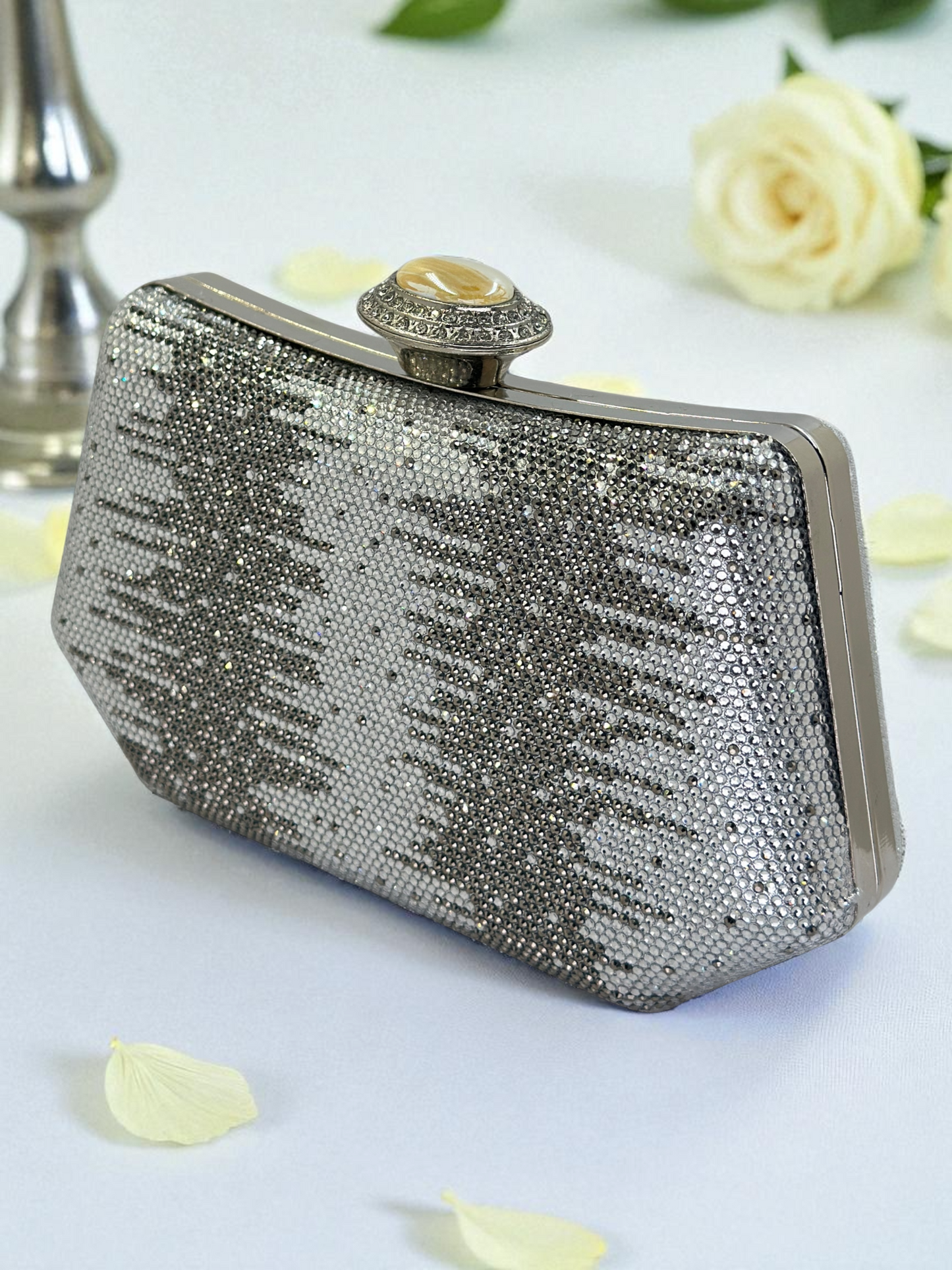 İnci ve Kristal Taşlı Lüks Abiye Çanta | Düğün Gece Clutch