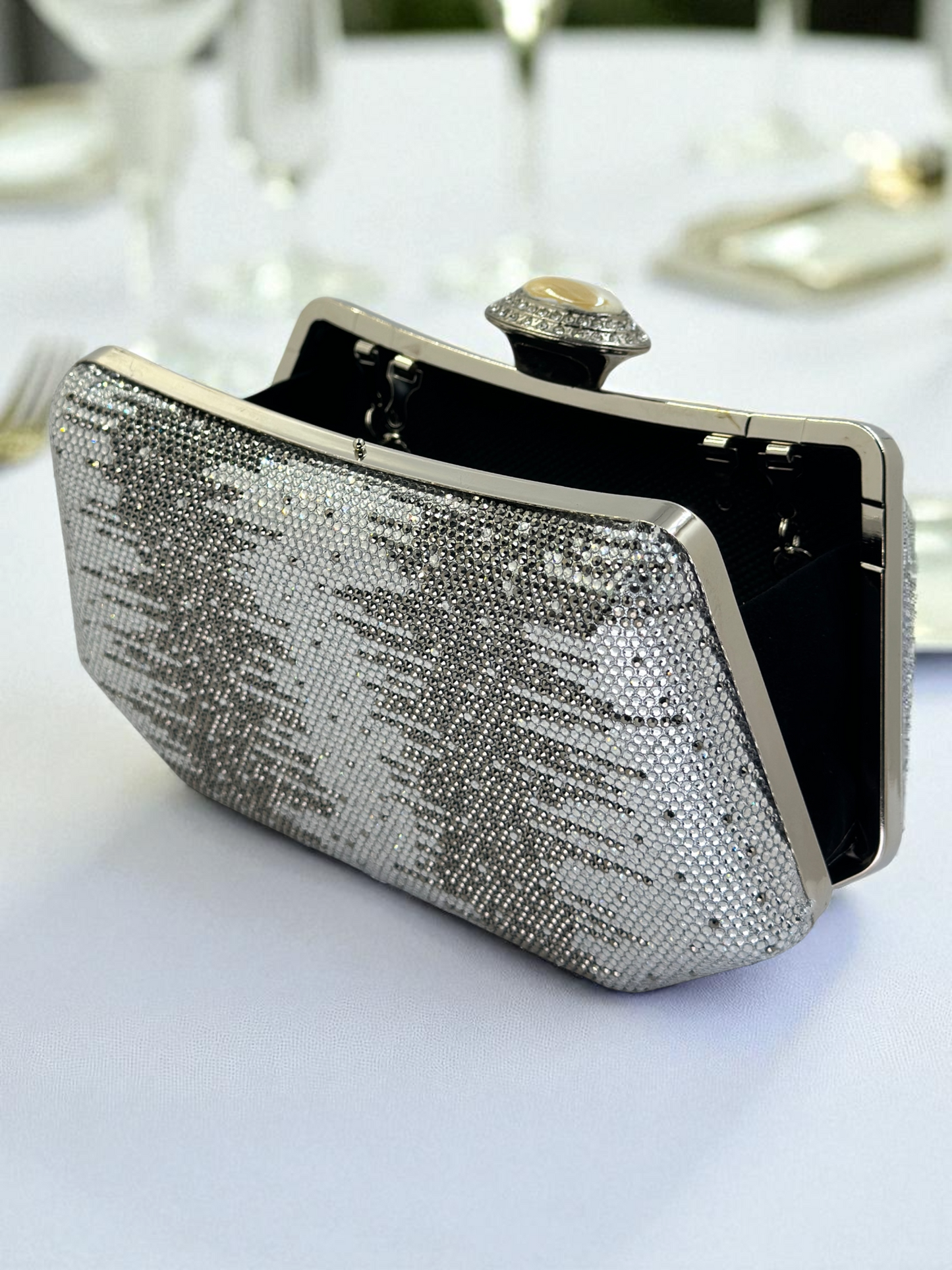 İnci ve Kristal Taşlı Lüks Abiye Çanta | Düğün Gece Clutch