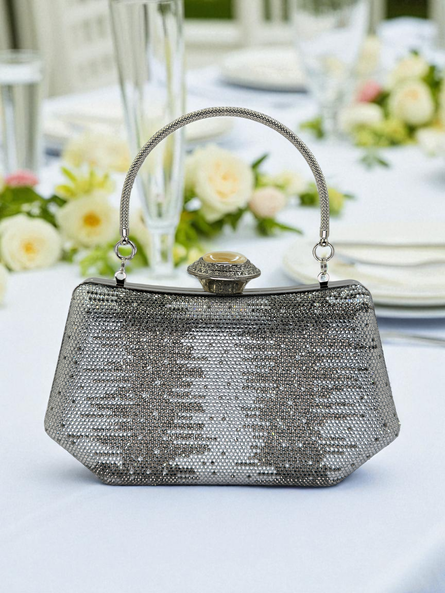 İnci ve Kristal Taşlı Lüks Abiye Çanta | Düğün Gece Clutch