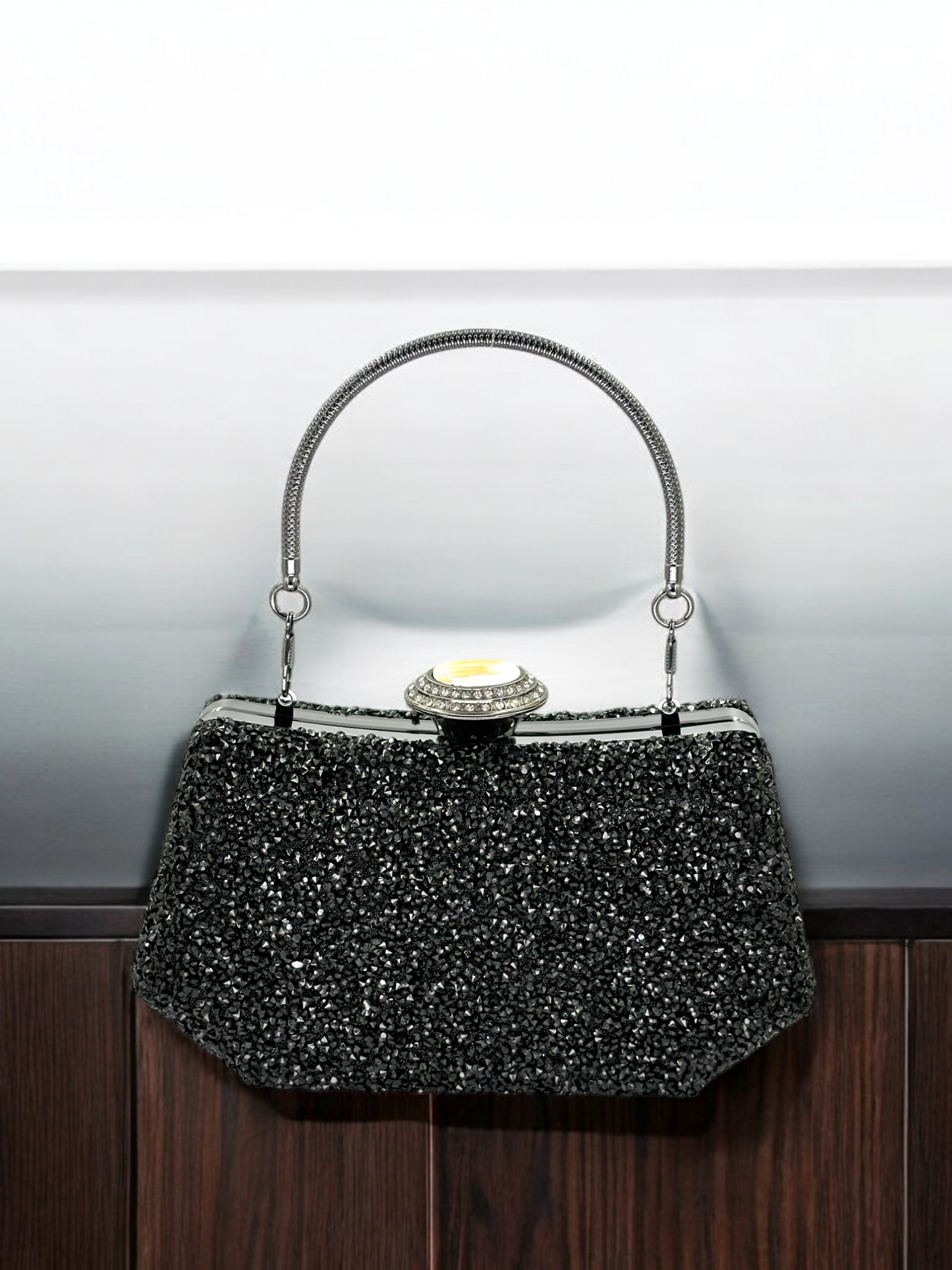 Konik Taşlı İncili Abiye Çanta - Lüks Gece ve Düğün Clutch