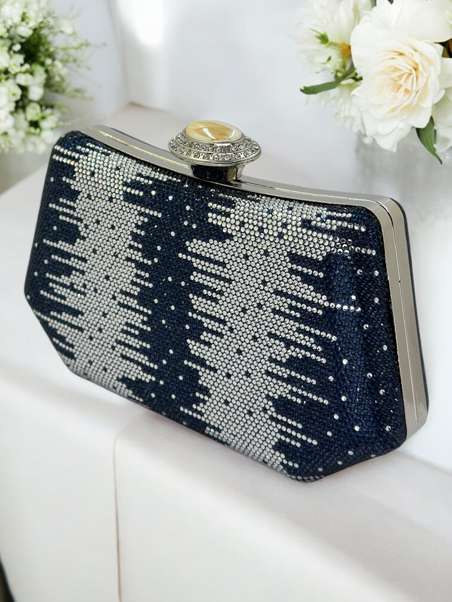 İnci ve Kristal Taşlı Lüks Abiye Çanta | Düğün Gece Clutch