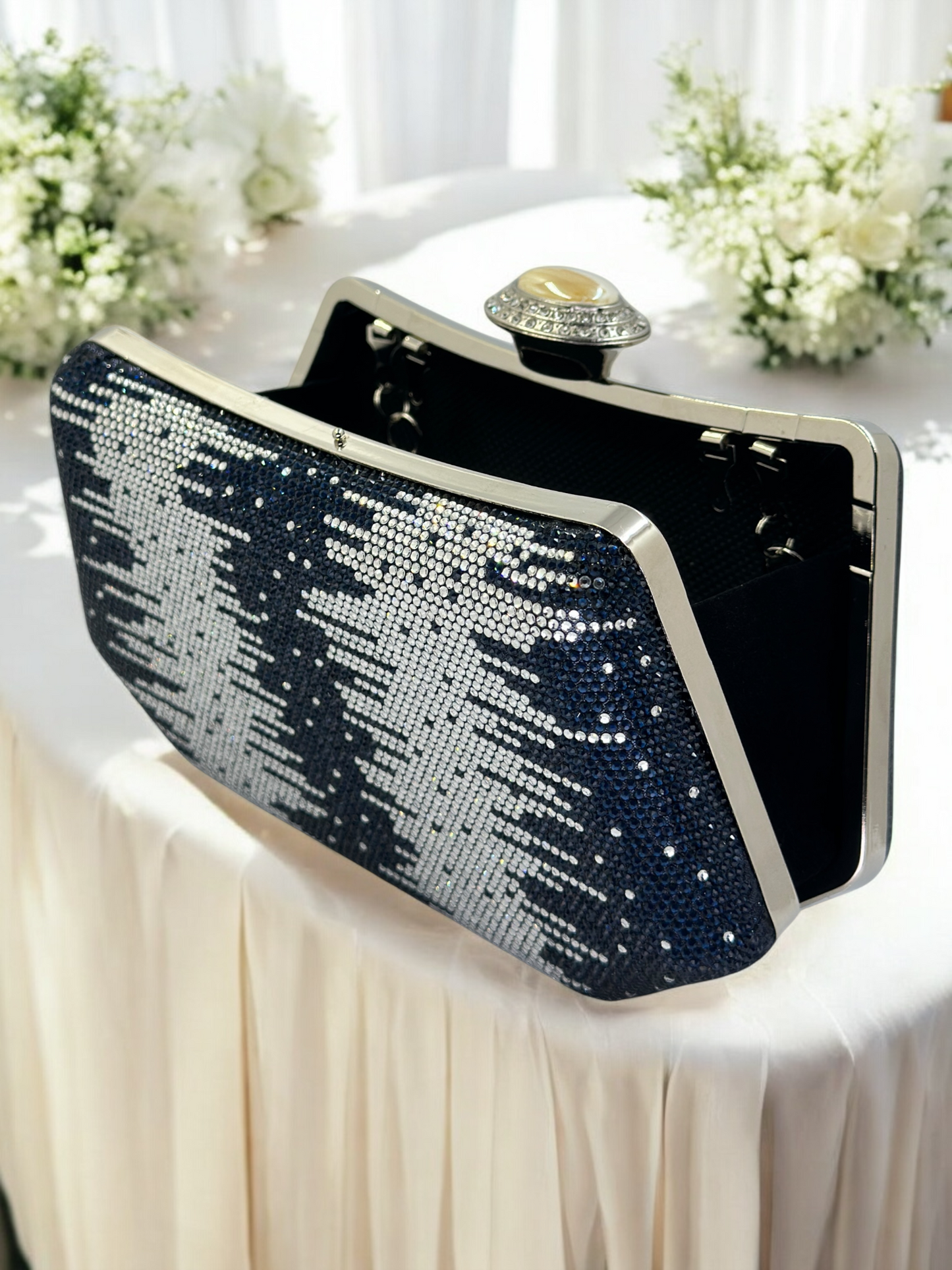 İnci ve Kristal Taşlı Lüks Abiye Çanta | Düğün Gece Clutch