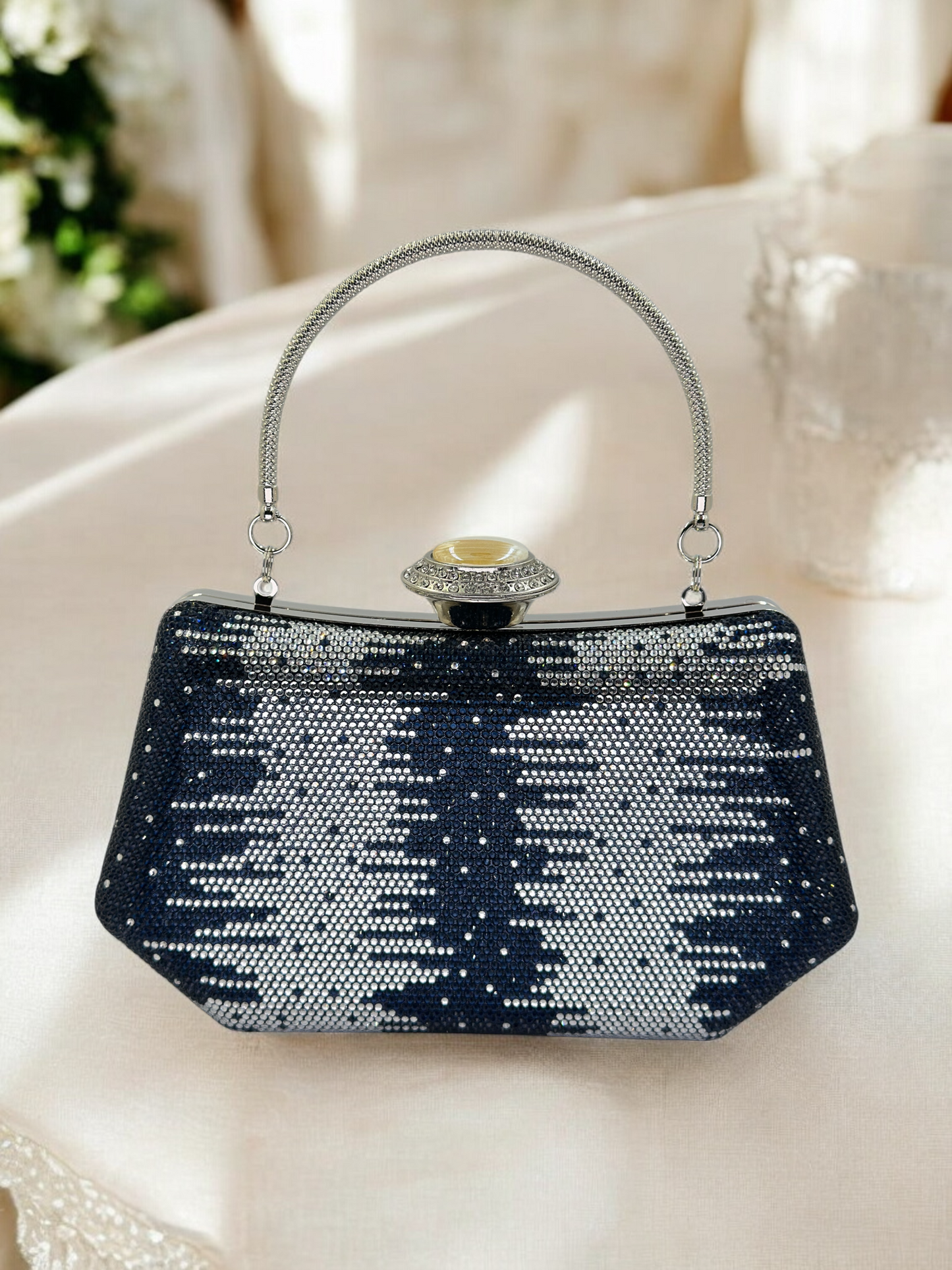 İnci ve Kristal Taşlı Lüks Abiye Çanta | Düğün Gece Clutch