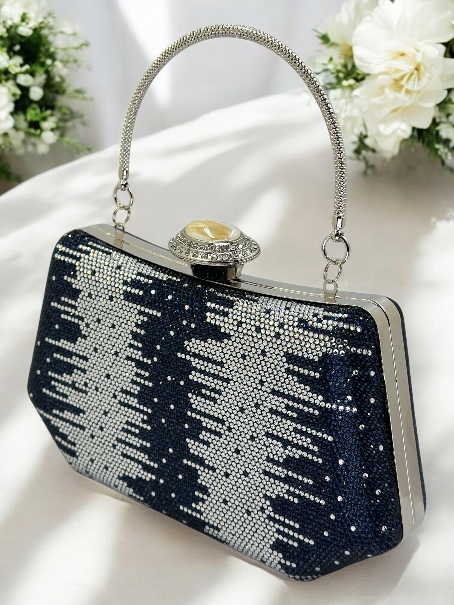 İnci ve Kristal Taşlı Lüks Abiye Çanta | Düğün Gece Clutch