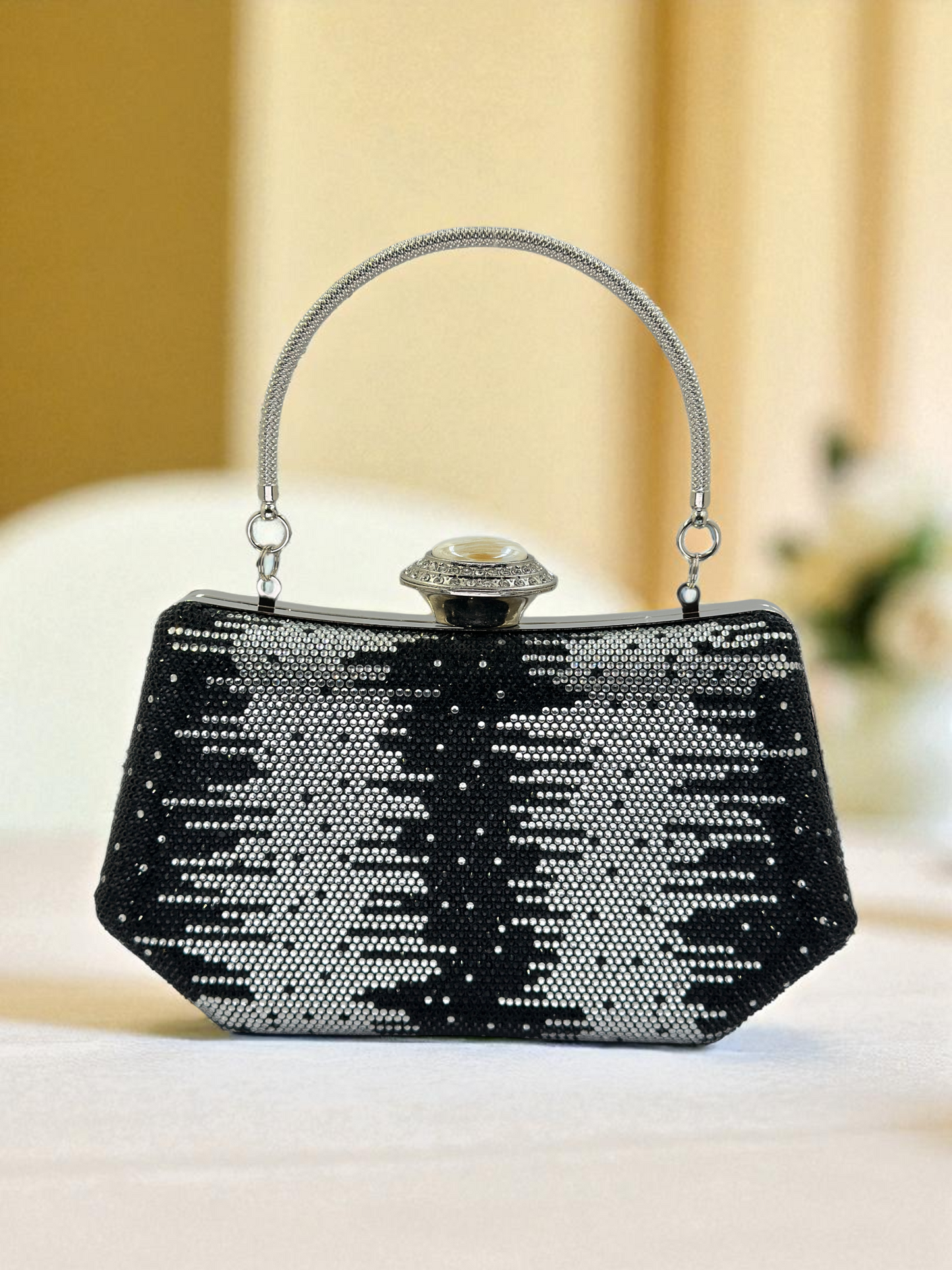 İnci ve Kristal Taşlı Lüks Abiye Çanta | Düğün Gece Clutch