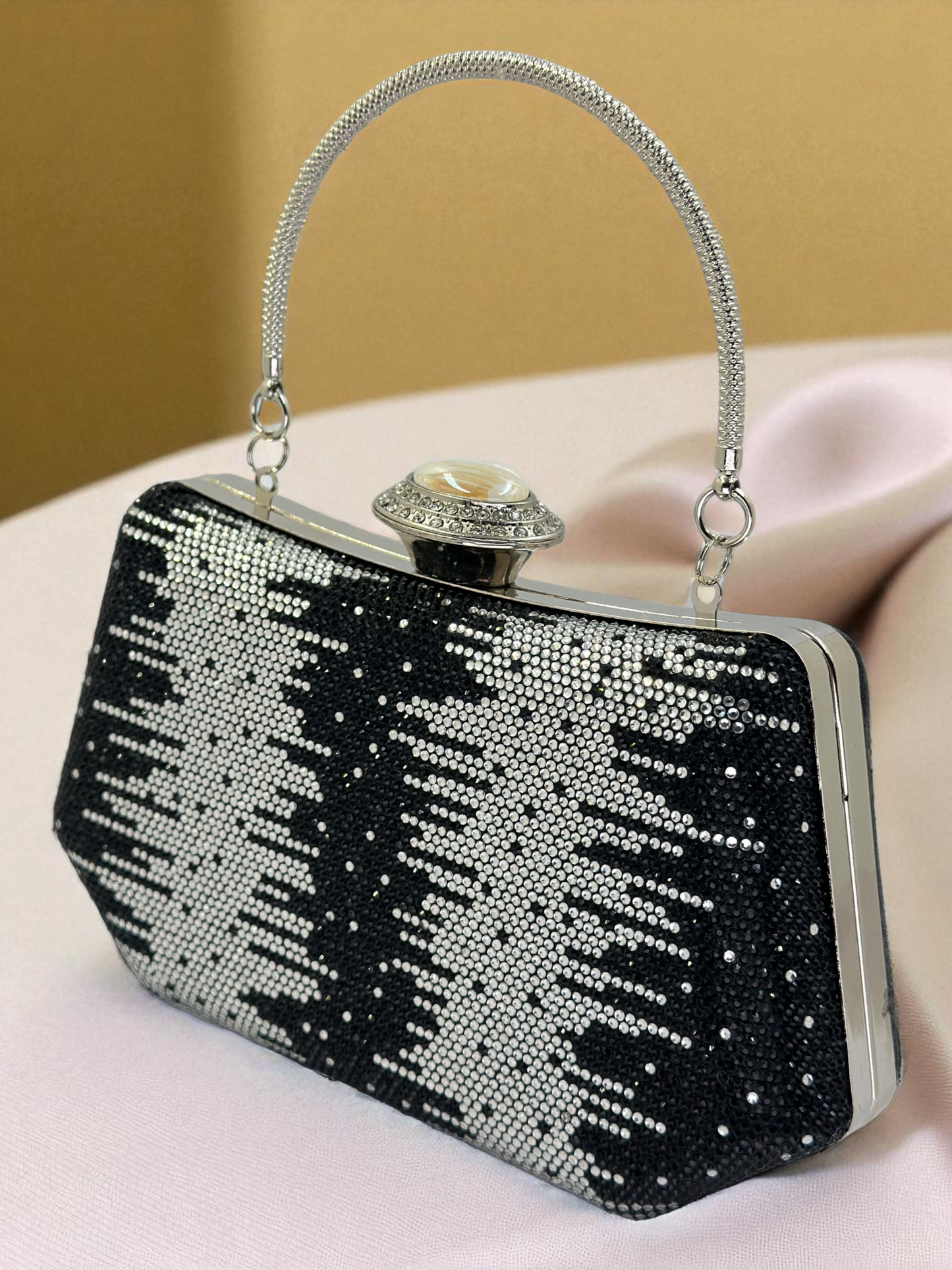 İnci ve Kristal Taşlı Lüks Abiye Çanta | Düğün Gece Clutch