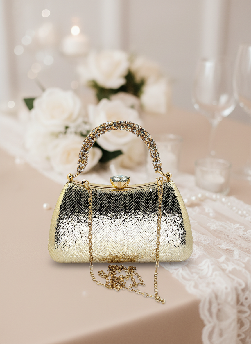 Kristal Desenli Taş Saplı Abiye Çanta, Gümüş Renk, Saten Clutch. Lüks düğün çantası ve gece çantası modelleri.