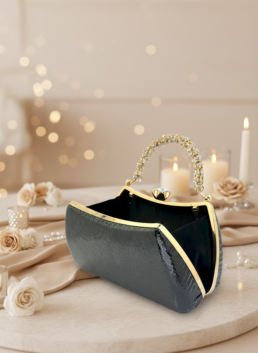 Kristal Desenli Taş Saplı Abiye Çanta, Gümüş Renk, Saten Clutch. Lüks düğün çantası ve gece çantası modelleri.