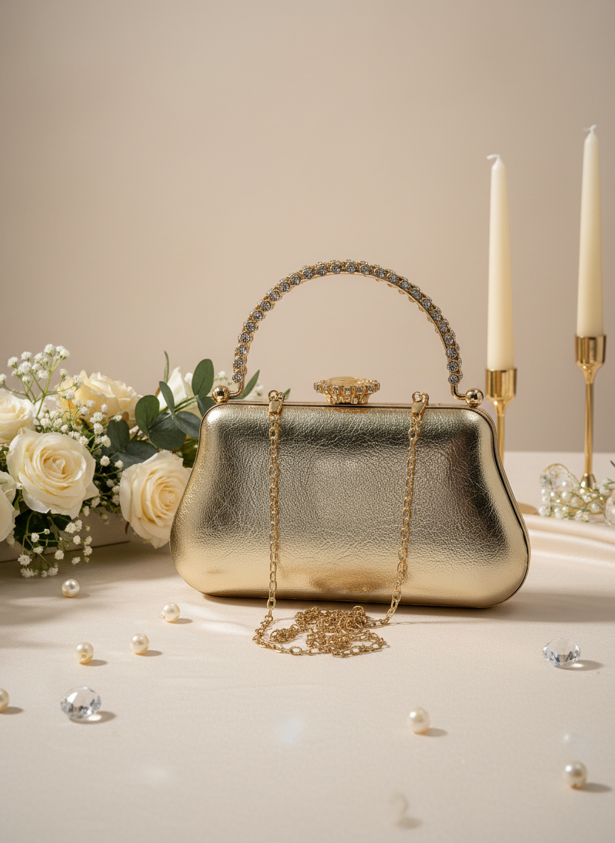 Kırışık Cilt Deri Siyah abiye çanta, inci ve kristal işlemeli taş saplı lüks gece clutch.