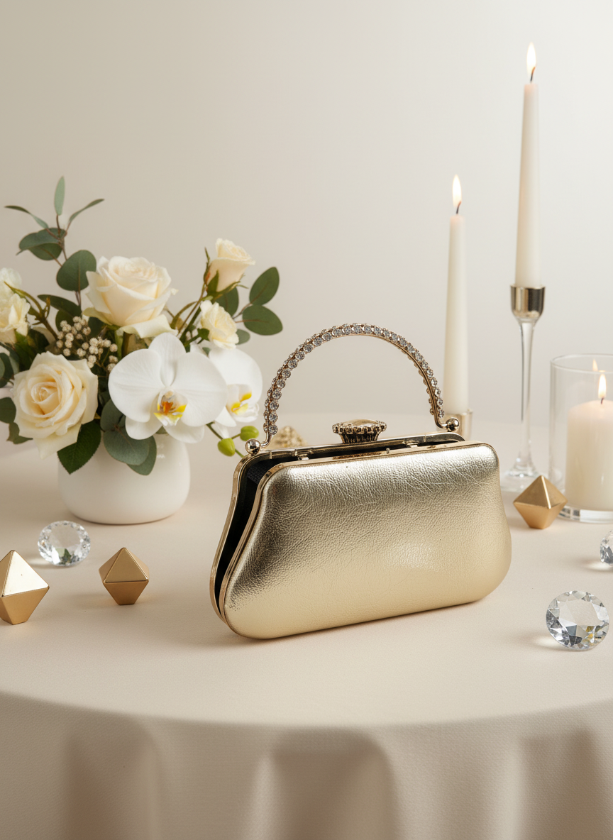 Kırışık Cilt Deri Siyah abiye çanta, inci ve kristal işlemeli taş saplı lüks gece clutch.