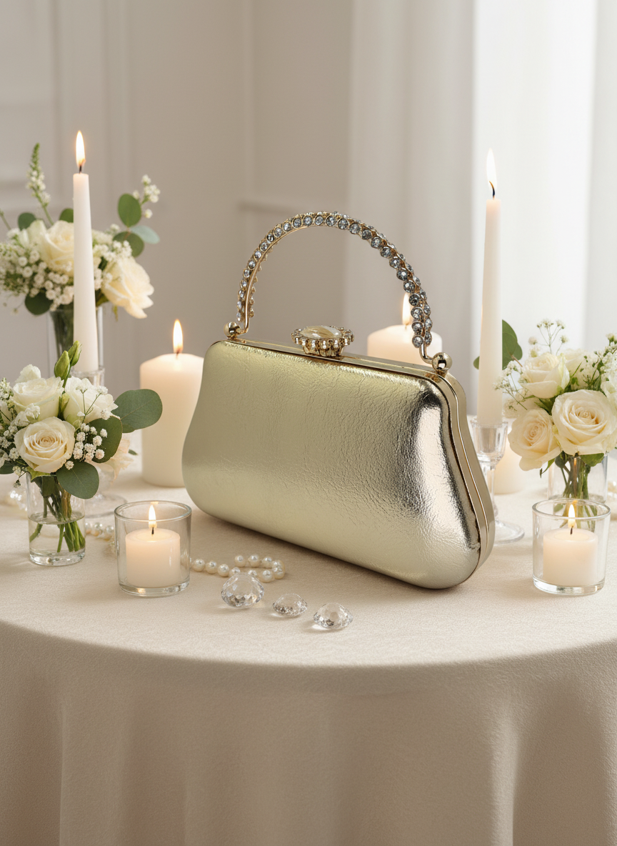 Kırışık Cilt Deri Siyah abiye çanta, inci ve kristal işlemeli taş saplı lüks gece clutch.